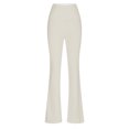 thumbnail image 4 of LOVZFMLL Women's Pants, Solid Color Tight Fitting Hip Shaping Flared Yoga Pants Beige, 2XL, 4 of 4