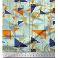 thumbnail image 1 of Soimoi Polyester Crepe Fabric Dot,Branches & Triangle Geometric Printed Craft Fabric by The Yard 52 Inch Wide, 1 of 3