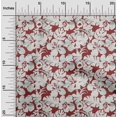 thumbnail image 2 of oneOone Polyester Spandex Red Fabric Floral & Leaves Sewing Craft Projects Fabric Prints By Yard 56 Inch Wide, 2 of 5