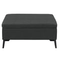 thumbnail image 2 of CorLiving Linden Black Upholstered Square Storage Ottoman with Metal Legs, 2 of 9