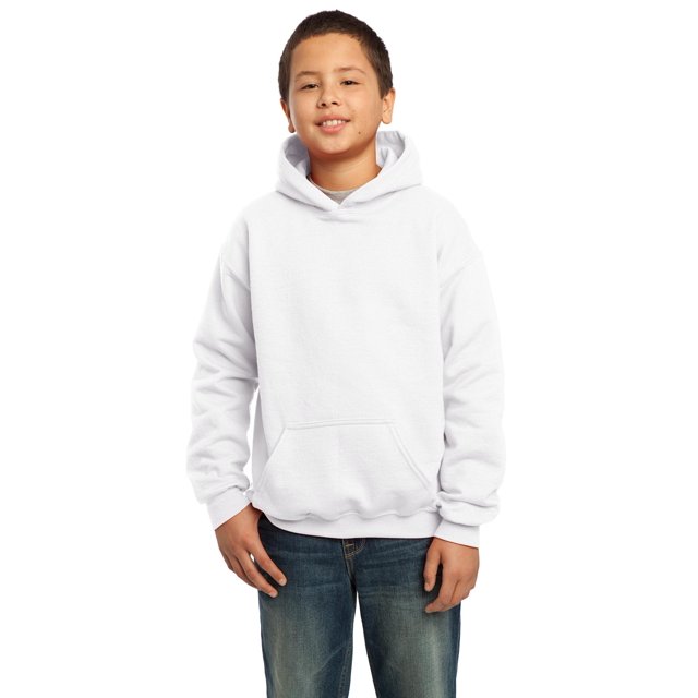 Gildan Boys Long Sleeve Front Pouch Pocket Hooded Sweatshirt. 18500B