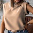 thumbnail image 2 of Leutsin T-Shirts Sans Manches Unis pour Femmes, Chemisier Décontracté Quotidien pour Dames, Hauts, 2 of 7