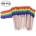 thumbnail image 1 of CIMAXIC fruit pick Pack of 100 Racing Flag Toothpicks Flag Picks Appetizer Toothpicks Fruit Sticks for Cocktail Party - Rainbow,1.18"X0.08"X2.56", 1 of 4