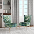 thumbnail image 2 of Designart "Ferns love expression IV" Green Ferns - Flower Upholstered Accent Chair - Modern Arm Chair For Bedroom, 2 of 7
