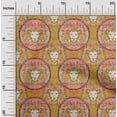 thumbnail image 2 of oneOone Georgette Viscose Dark Mustard Fabric Lion Face Craft Projects Decor Fabric Printed by The Yard 42 Inch Wide, 2 of 4