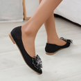thumbnail image 4 of B91xZ Chaussures pour Femmes Bout Rond Chaussures Plates à Enfiler Ballerines pour Filles, Noir 7.5, 4 of 5