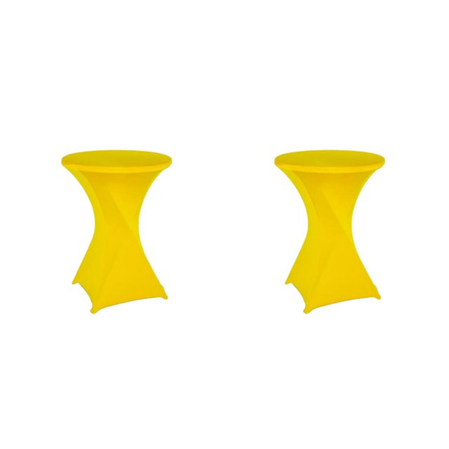 Youkk Housse de Table Extensible Facile à Laver Polyvalente et Ajustée pour Hôtel Mariage Fête Jaune 2Set