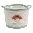 thumbnail image 1 of Cotton Rope Storage Basket with Boucle Rainbow Patch, 1 of 8