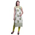 thumbnail image 1 of Bimba Tuniques Droites pour Femmes Imprimées Sans Manches Kurti Décontractée Robe Moyen, 1 of 5