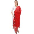 thumbnail image 3 of Phagun Dupatta en Mousseline Indienne Longue Étole Jeté à Franges Tour de Cou Chunni-Rouge, 3 of 5