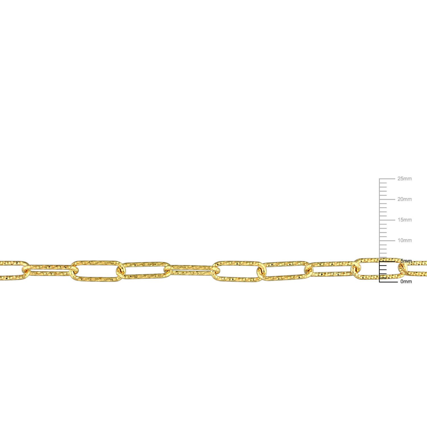 Bracelet en forme de trombone de Miabella en argent sterling plaqué or jaune 18K