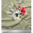 thumbnail image 1 of Soimoi Poly Georgette Fabric Dot,Leaves & Anemone Flower Fabric Prints By Yard 52 Inch Wide, 1 of 3