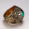 thumbnail image 2 of Women Men Manhattan College Ring with Green CZ Crystal Graduation Gift, 2 of 4
