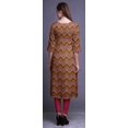 thumbnail image 4 of Bimba Robe Kurti Longue Imprimée Tunique Droite Manches 3/4 Robes pour Femmes Haut, 4 of 6