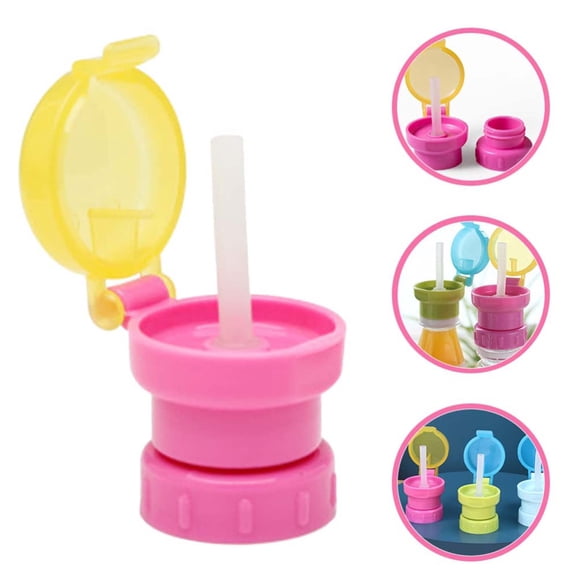 Bottle Cap Conversion, Children's Anti Spill Water Bottle Cap with Tip 1 Count Reusable Beverage Bottle Cap Travel Accessories Drinkware Accessories for Juice