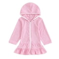 thumbnail image 1 of TIMIFIS Robe à Capuche Rose pour Tout-Petits, Chemise de Nuit pour Bébés, Fermeture Éclair, Col Ras du Cou, Fluide, Confortable, Couleur Unie, Tenue de Nuit Décontractée, Robe de Pyjama Légère pour Dormir, Tenue de Nuit Stylée pour Enfants, pour 1-5 Ans, 1 of 2