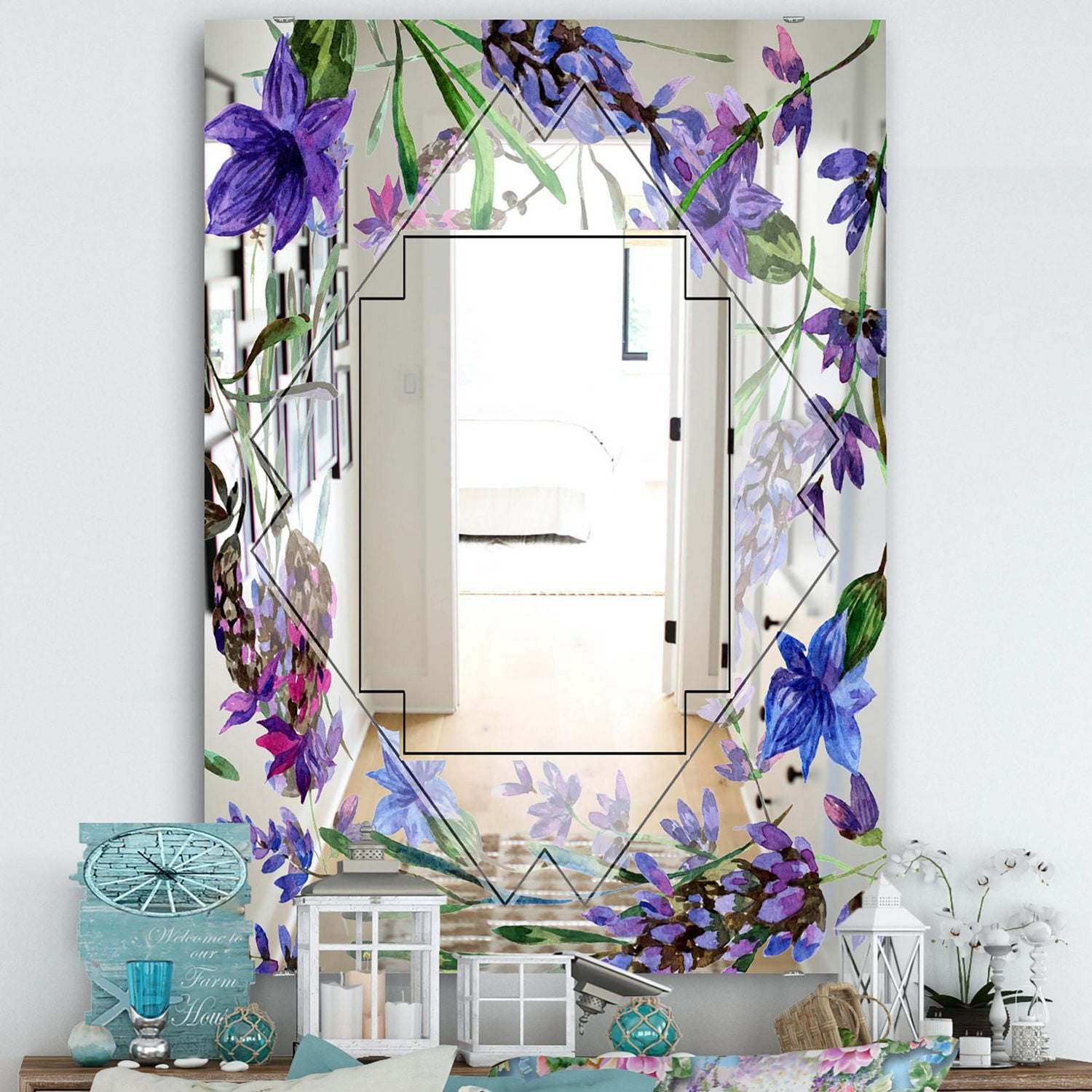 Designart 'Garland Sweet 20' Traditional Mirror - Large Mirror - 28x40