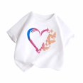 thumbnail image 2 of Rbaofujie T-Shirt à Manches Courtes pour Fille avec Imprimé Cœur, Col Rond, Sortie, T-Shirt Basique, 2 of 5