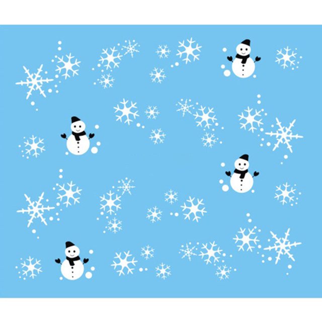pitrice Christmas Snowflake 3D Nail Art Stickers Snowman Glove Nail Decal Tips Reindeer Manicure Sticker