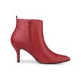 thumbnail image 3 of BLISSFUL STEP Bottines à Talon Aiguille à Bout Pointu à Fermeture Éclair Latérale pour Femmes Rouge 7, 3 of 7