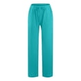 thumbnail image 4 of Timegard Cotton Linen Pants for Women Elastic Waist Drawstring Fall Travel Casual Pants with Pockets, 4 of 5