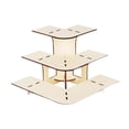 thumbnail image 3 of simhoa 3 Tier Corner Tiered Display Stand 3 Step Corner Display Rack for Tradeshows Arc wood color, 3 of 8