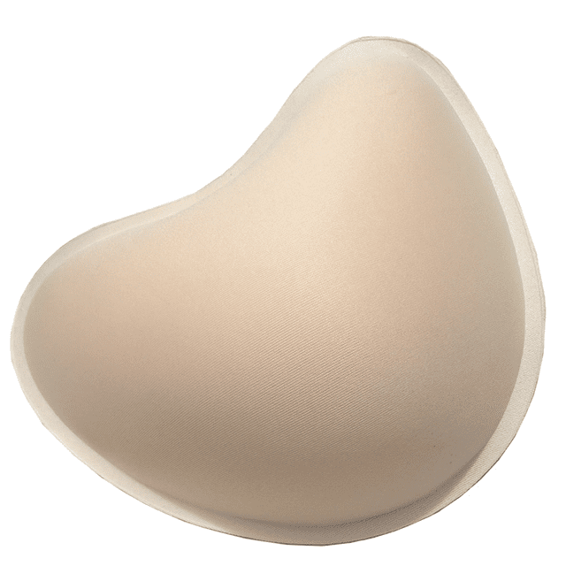 BIMEI Cotton Breast Forms Breast Prosthesis Mastectomy Bra Insert Pads in a solid spiral design, shown in beige. This lightweight, asymmetrical right-side breast form is made of breathable cotton sponge material, designed for women post-mastectomy or breast cancer recovery. Suitable for use in mastectomy bras, swimwear, or activewear, it offers comfort and support for leisure, exercise, or daily wear.