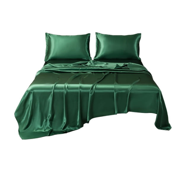 Full Size Bed Sheets Soft Solid Matte Satin Hotel Silk Bed Sheet Pillowcase Sizebed Sheet Set