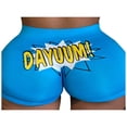 thumbnail image 3 of Women High Waist Letter Print Elastic Short Pants Hip-Hop Shorts, 3 of 5