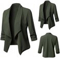 thumbnail image 4 of Hjcommed Womens Fashion Casual Solid Open Front Cardigan Long Sleeve Jacket Coat Green S, 4 of 5