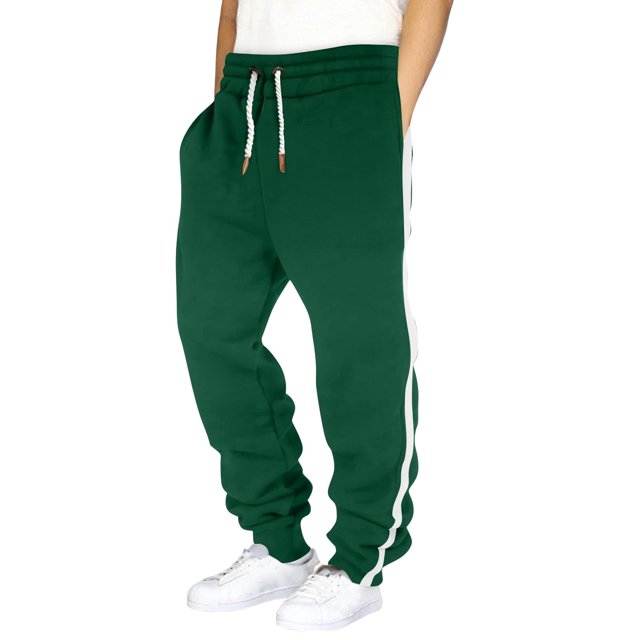 asjyhkr Sweatpants for Men Elastic Waist Drawstring Side Striped Jogger Casual Solid Color Running Gym Workout Pants with Pockets