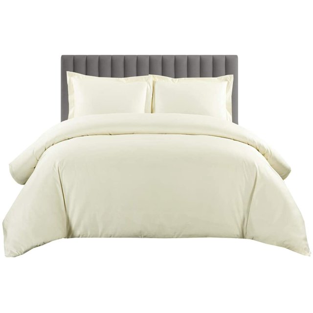 500 TC 100% Egyptian Cotton Duvet Cover Zipper Closur Ultra Soft Durable and Fade Resistant Solid Pattern