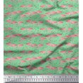 thumbnail image 1 of Soimoi Polyester Crepe Fabric Grass & Flamingo Bird Fabric Prints by Yard 42 Inch Wide, 1 of 3