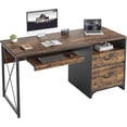 thumbnail image 2 of Bestier 55 inch Computer Desk with Drawers Keyboard Tray Home Office Desk, 2 of 11