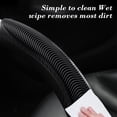 thumbnail image 4 of Black D Shape Car Steering Wheel Cover Wood Grain Design Breathable Non Slip Steering Wheel Protector Universal Fit For Most Vehicles 14.96X14.96 Inch 1.08 Lb, 4 of 6