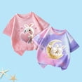 thumbnail image 2 of Jamicy T-Shirts pour Filles Mode Enfants Hauts Mignons pour Filles 2 Pcs Manches Courtes T-Shirts d'Été Mode T-Shirts Graphiques Col Rond Chandail, 2 of 3