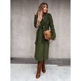 thumbnail image 2 of LinYooLi Trench Coats for Women Casual Lapel Long Solid Color Wrap Coat Wool Blend Overcoat Shacket Jacket, 2 of 4