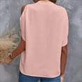thumbnail image 3 of FAIWAD Summer Tops for Women Off The Shoulder V Neck Shirts Solid Color Going Out Blouses, 3 of 3