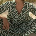 thumbnail image 4 of Geometric Print Loose A-Line Party Dress for Women with Long Sleeves, 4 of 9