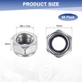 thumbnail image 3 of Uxcell 50-Pack Metric Nylon Insert Hex Lock Nuts, M6 x 1mm Thread 304 Stainless Steel Self-Locking Locknuts for Industrial, 3 of 7