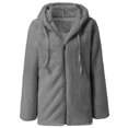 thumbnail image 2 of Innerwin Veste Unie pour Femmes Automne à Manches Longues avec Capuche Gris Foncé S, 2 of 5