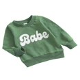 thumbnail image 2 of Kids Pullover Letter Print  Neck Long Sleeve Tops Blouse, 2 of 7