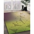 thumbnail image 3 of Ahgly Company Tapis d'Intérieur Lavable à la Machine, Carré, Transitionnel, Métallique Doré, Tapis de Zone, 6 Pieds Carré, 3 of 7