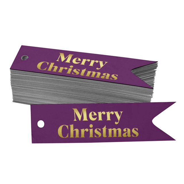 Inkdotpot Real Gold Foil Merry Christmas Tags Favor Hang Paper Tags 50 Pieces