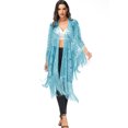 thumbnail image 3 of Womens Oversize Hand Beaded Fringed Sequin Evening Shawl Wrap, 3 of 5