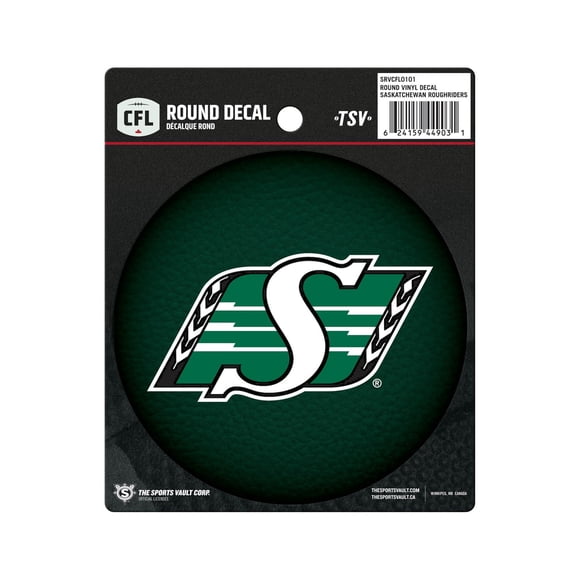 The Sports Vault Saskatchewan Roughriders Round Vinyl Decal
