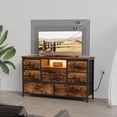 thumbnail image 4 of Meuble Télé à 8 Tiroirs avec Prise de Courant et DEL pour Télé de 55 Po, Longue Commode pour Chambre avec 8 Tiroirs Profonds, Grand Table Console pour Rangement dans le Garde-Robe, le Salon, l'Entrée, Dessus en Bois, 4 of 9