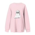 thumbnail image 4 of Chandails Molletonnés Oversize pour Femmes Coupe Ample, Liquidation pour Femmes Chandails Molletonnés à Col Rond Tunique à Enfiler, Mode pour Femmes Automne Hiver Halloween Lunettes Fille Imprimé Décontracté Sport Survêtements à Col Rond Manches Longues, 4 of 5