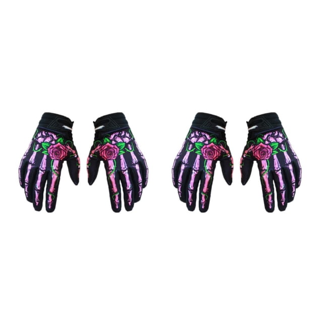 kurtrusly Breathable And Comfortable Full Finger Riding Gloves For Motorcycle Cycling Lightweight And Shockproof Nylon Durable pink XL 2Set