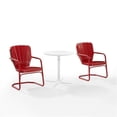 thumbnail image 1 of Crosley Furniture Ridgeland Ensemble Bistro d'Extérieur en Métal 3 Pcs, Fini Rouge Vif Lustré, 1 of 8